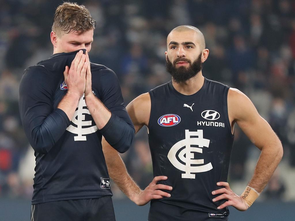 A familiar scene from after a Blues game. Picture: AFL Photos/Getty Images