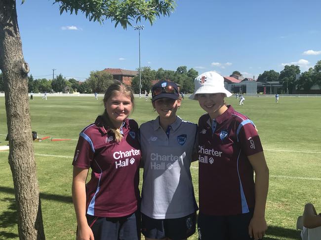 Mia Elliott (left) is one to watch for Riverina at the under-16s Country Championships. Picture: Riverina Women's Cricket Facebook