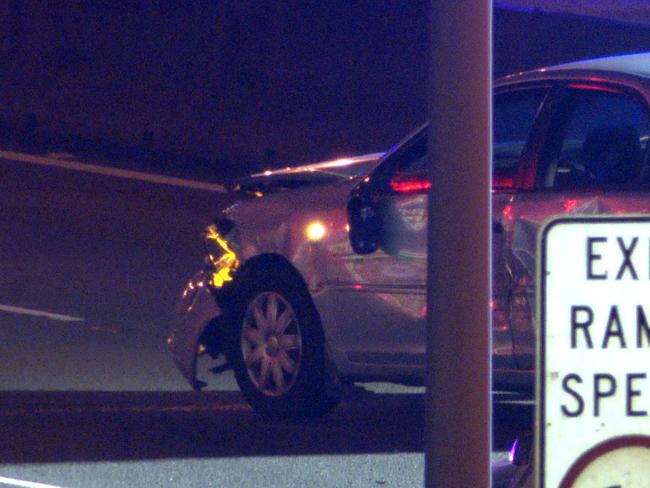 A man and woman had stopped to exchange details when a third car crashed into them. Picture: OnScene Bondi