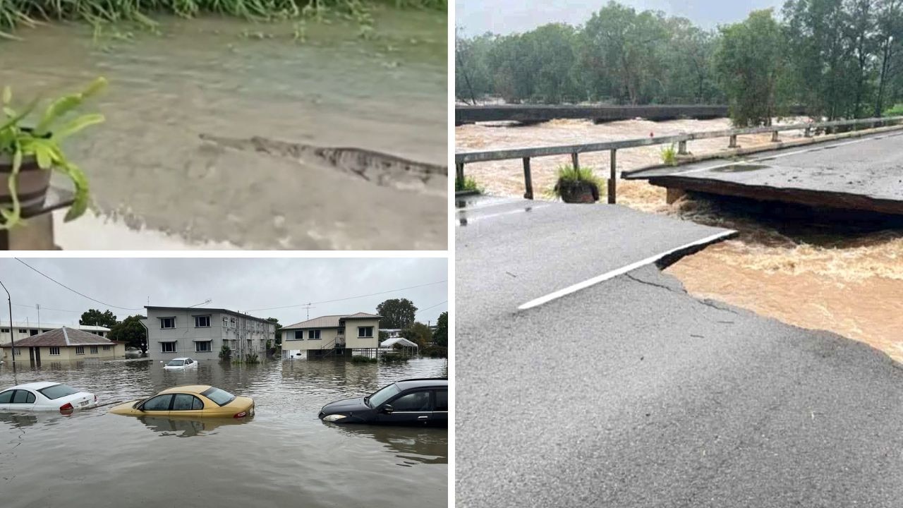 ‘Do not return’: Flood waters yet to peak, crocs in gardens, Bruce Hwy cut in half