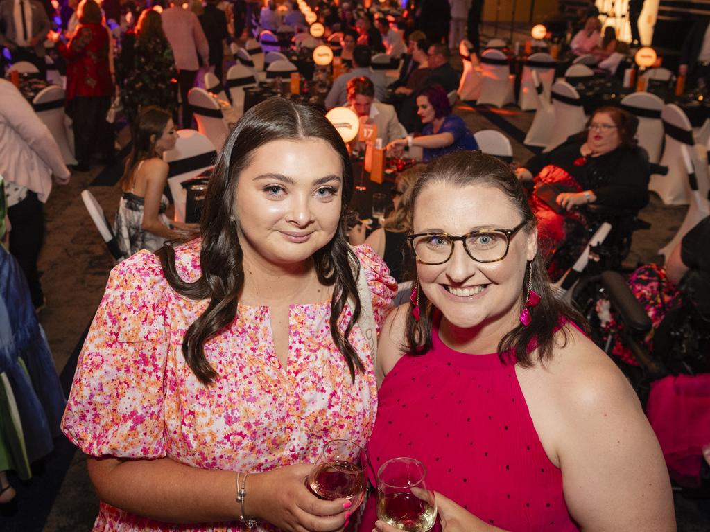 Brittany Dodge (left) and Stef Griffiths at the Business disABILITY Awards. Picture: Kevin Farmer