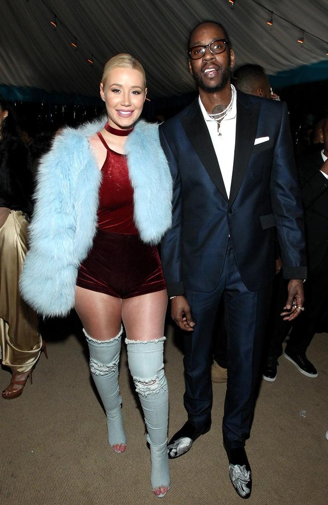 Rappers Iggy Azalea and 2 Chainz attend the Def Jam Toasts The Grammys at the Private Residence of Jonas Tahlin, CEO Absolut Elyx on February 12, 2017 in Los Angeles, California. Picture: Getty