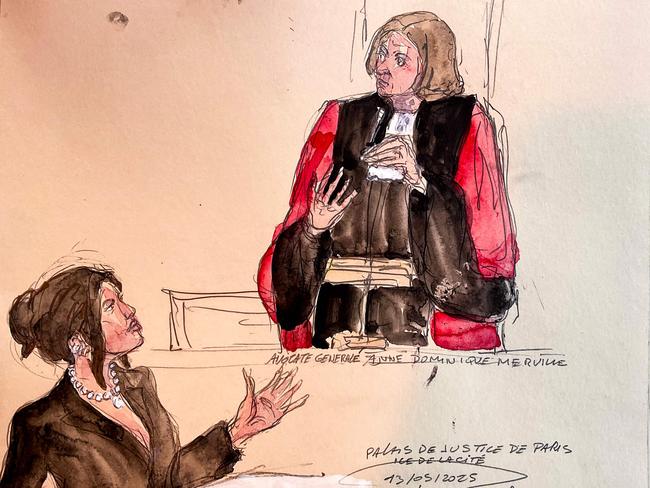 This court sketch shows Kardashian giving her testimony. Picture: AFP