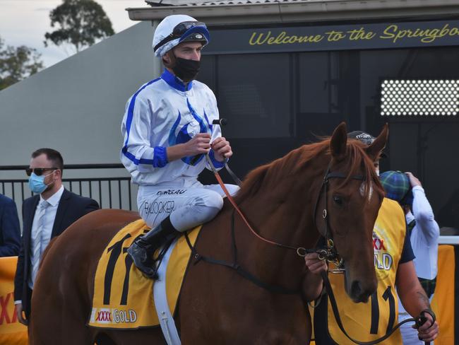 North Coast jockey Ben Looker rode Windermere in the $200,000 Maclean Hotel Grafton Cup at Clarence River Jockey Club on Thursday, 8th July, 2021. Photo: Bill North / The Daily Examiner