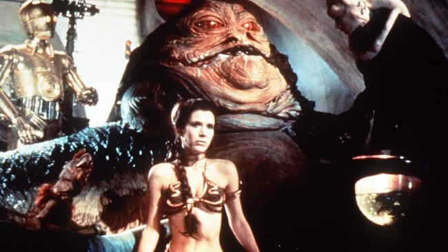 With Jabba the Hutt in Return of the Jedi.