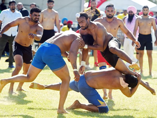 The contact sport of kabaddi is described as a cross between rugby and wrestling. Picture: Tom Huntley