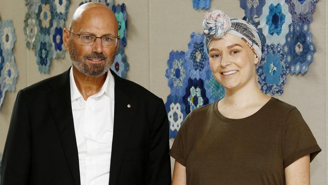 Senator Arthur Sinodinos with patient Laura Opie at the Chris O'Brien Lifehouse. Senator Arthur Sinodinos announced the grant of an MRI licence. Picture: John Appleyard