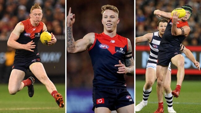 Clayton Oliver, James Harmes and Angus Brayshaw - all aged under 22 - were the highest ball-winners for Melbourne in the elimination final win over Geelong.