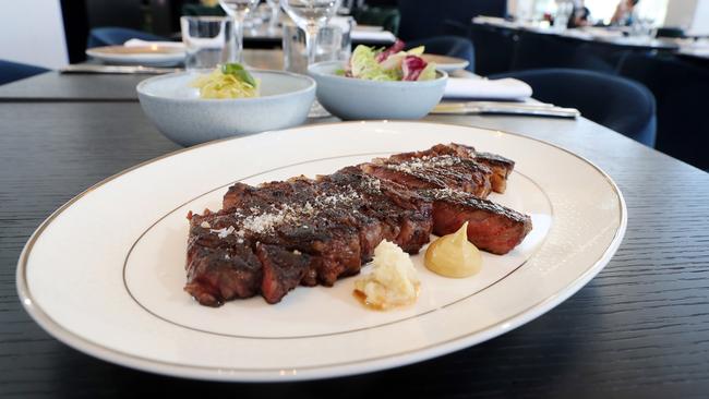 Nineteen’s already famous $240 wagyu steak. Picture: Richard Gosling