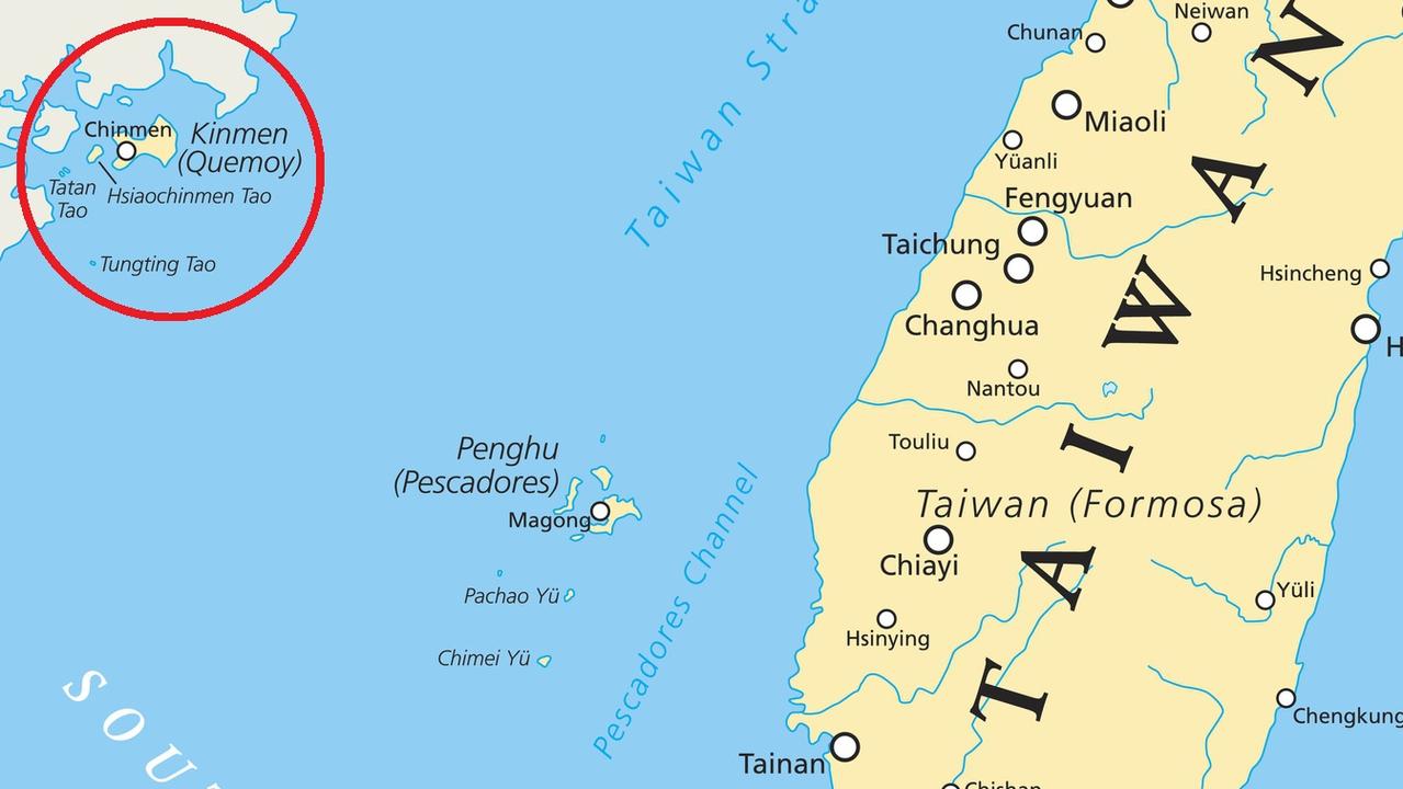 The islands are some distance from Taiwan proper and surrounded on three sides by China.