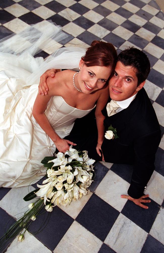 Francene Vedelago and Michael Scali on their wedding day in Brisbane in 2001.