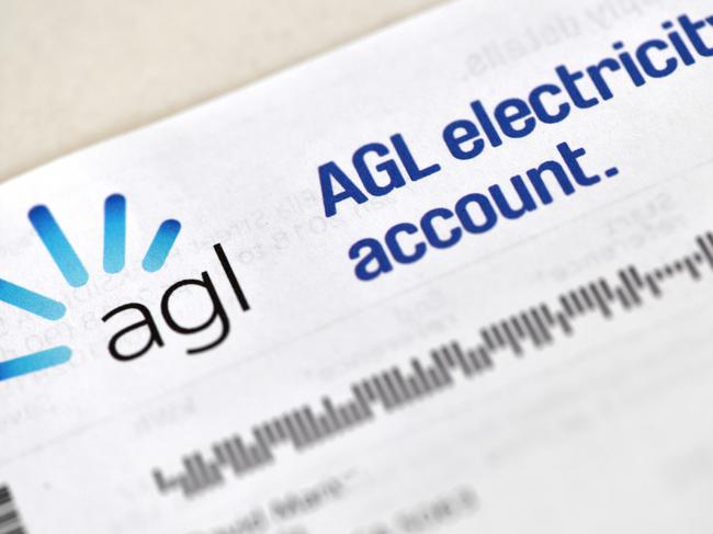 A general view of an AGL power bill, in Adelaide, Wednesday, July 2, 2018. (AAP Image/David Mariuz) NO ARCHIVING