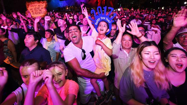 New Year celebrations at Federation square Melbourne.Picture:Rob Leeson.