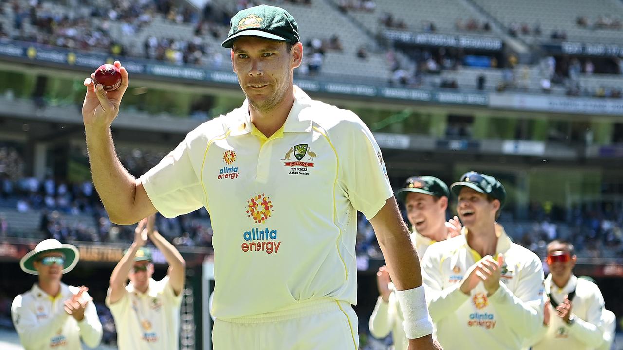 Scott Boland was awarded the Johnny Mullagh Medal for player of the match for his sterling debut performance in the Boxing Day Test. Picture: Getty Images