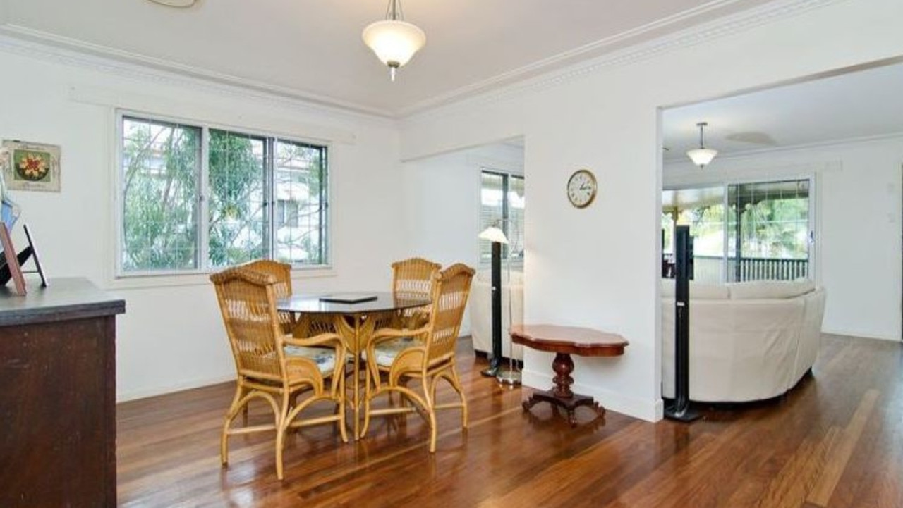 BEFORE: The dining area of the house at 26 Gracemere St, Newmarket, before it was renovated.