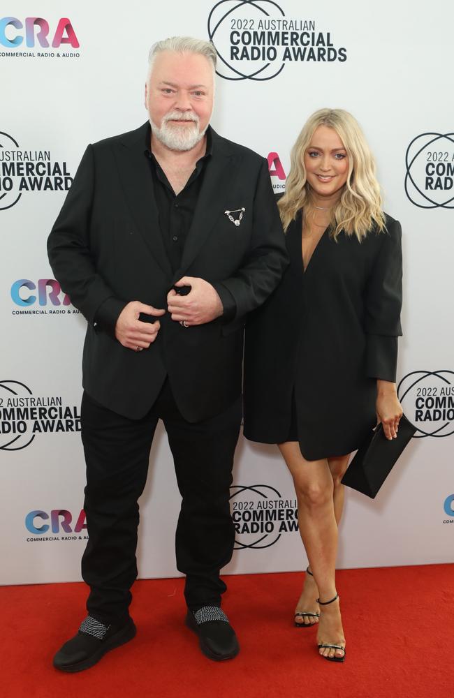 Kyle Sandilands and Jackie O at the 2022 Australian Commercial Radio Awards, the month before Jackie O went into rehab. Picture: Media Mode