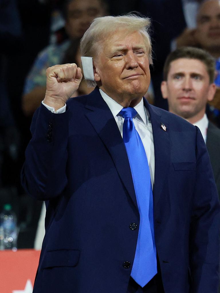 Republican presidential candidate, former US President Donald Trump departs following the second day of the Republican National Convention. Picture: Joe Raedle/Getty Images/AFP