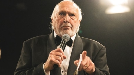 Rex Hunt as ring announcer at Melbourne Pavilion. Picture: Michelle Winters