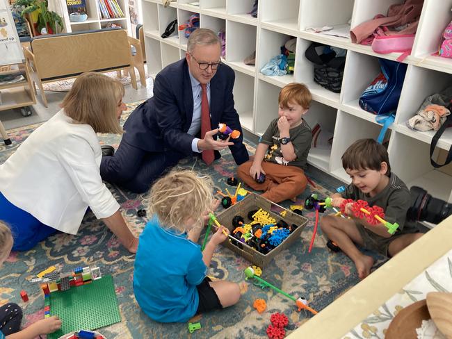 Prime Minister Anthony Albanese visits Goodstart Early Learning, South Tweed Heads. Picture: Supplied