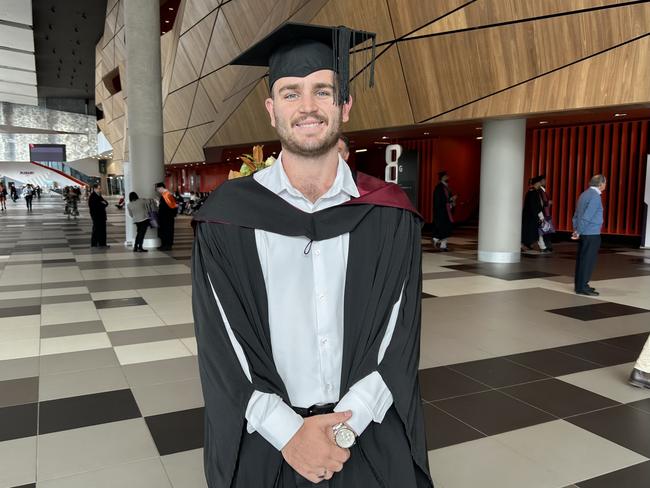 Jacob Eckersall graduates with a Bachelor of Laws from the Australian Catholic University on April 17, 2024. Picture: Brittany Busch