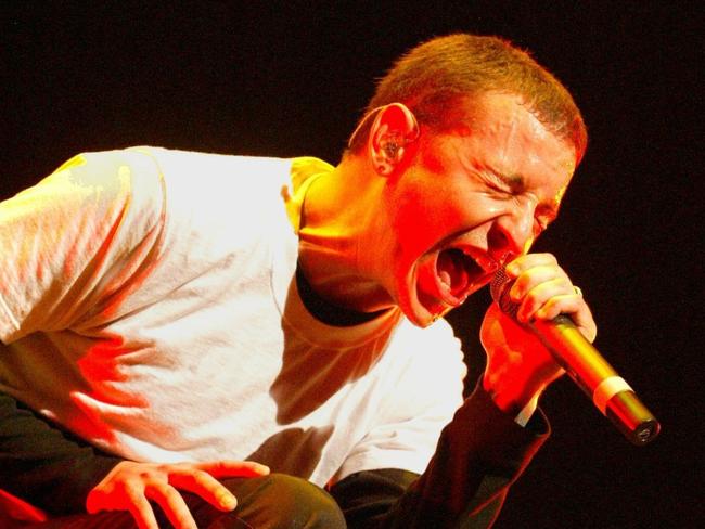 Singer Chester Bennington was open with his private battles with depression and addiction. Picture: News Corp Australia