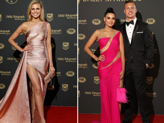 Jack Wighton and Monisha Lew-Fatt on the red carpet of the 2019 Dally M Awards at the Hordern Pavillion, Moore Park. Picture: Jonathan Ng