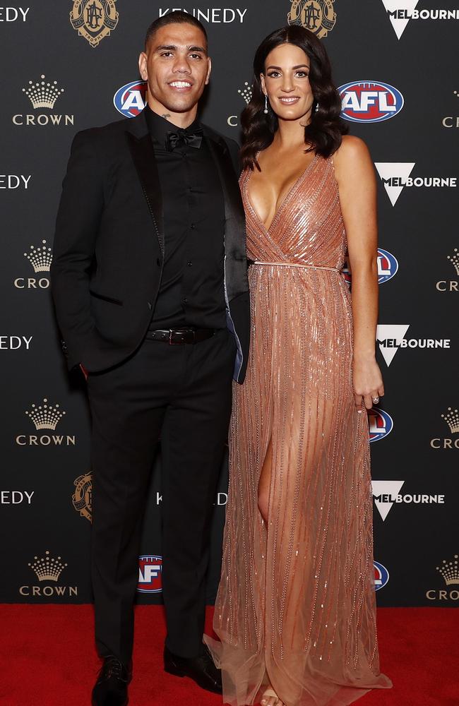 Michael Walters and wife Marnie turned heads. Picture: Daniel Pockett/AFL Photos