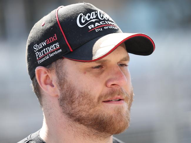 ADELAIDE, AUSTRALIA - NewsWire Photos May 4 2023: Repco Supercars Champion, Brodie Kostecki speaks to the the media on pit straight in the Adelaide Parklands. NCA NewsWire / David Mariuz