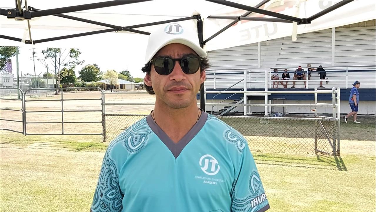 NRL legend Johnathan Thurston stopped by Murgon and Cherbourg today as part of the 'Beyond the Nest' program in the South Burnett. For residents who couldn't be there to meet him in person, Johnathan recorded this personal message just for you. Photo/Holly Cormack.