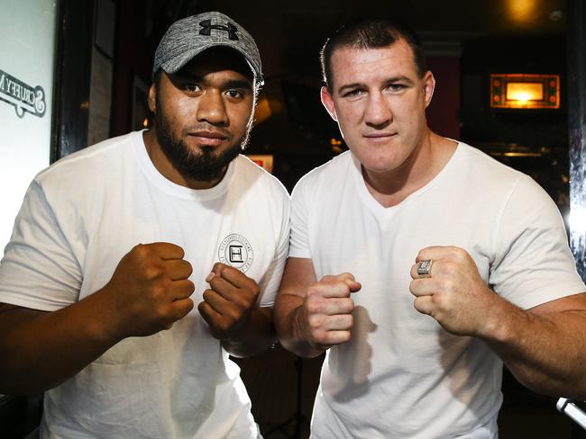 NRL boxers Junior Paulo and Paul Gallen ahead of their charity bout on December 8. Picture: Justin Lloyd.