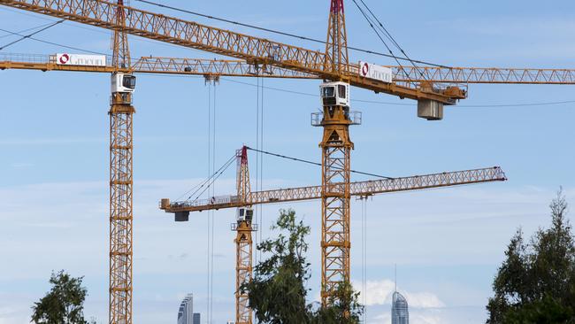 Construction site of the Athletes Village for the Commonwealth Games — the city has been booming since the event. Photograph: Russell Shakespeare.