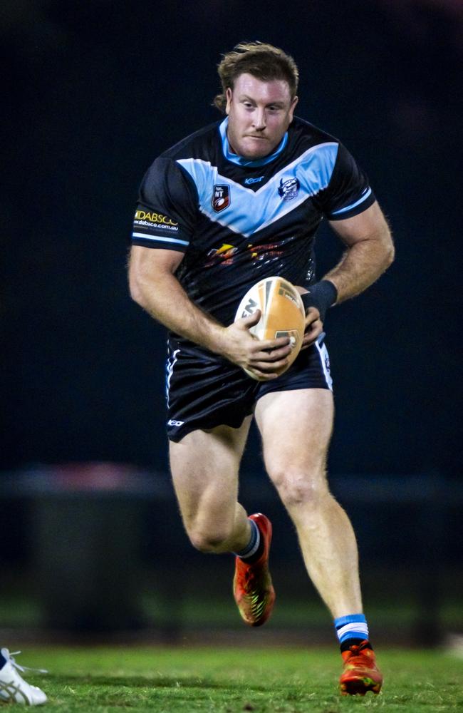 Adam Hall playing for the Northern Sharks in the 2024 NRL NT season. Picture: Patch Clapp / NRL NT