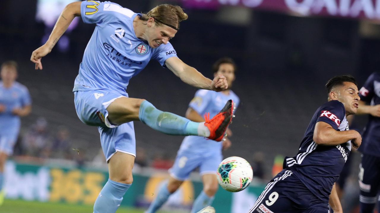 This Melbourne derby is a tense affair. Picture: Michael Klein.