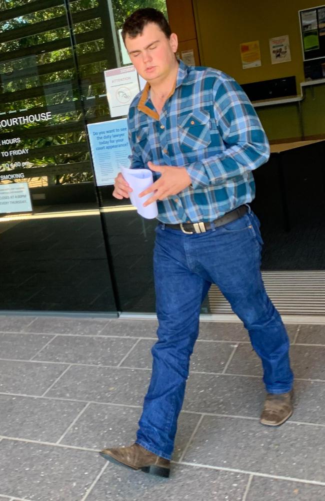 Benjamin Owen Harding Maclean leaving Caloundra Magistrates Court.