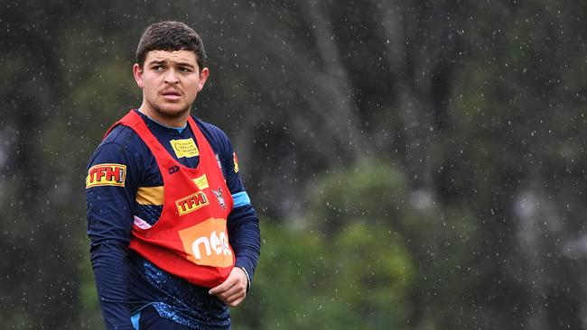 Ashley Taylor is seen during the Gold Coast Titans training session on the Gold Coast, Wednesday, June 26, 2019. (AAP Image/Dave Hunt)