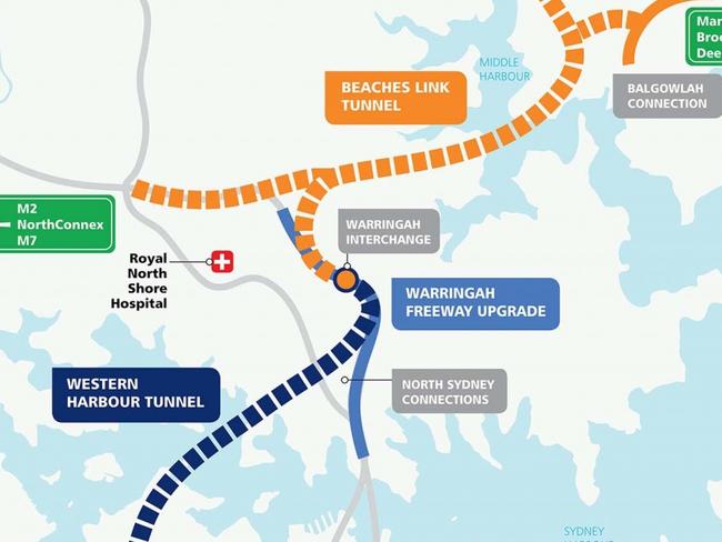 The State Government’s preferred route for the tunnels. Picture: Supplied