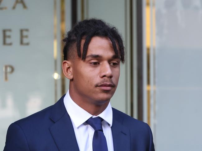 SYDNEY, AUSTRALIA - NewsWire Photos MAY 20: Tristan Sailor pictured (right) as he leaves Downing Centre Courts, Sydney CBD.  Tristan Sailor was charged with aggravated sexual assault. Picture: NCA NewsWire / Damian Shaw