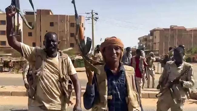 Fighters from the Sudanese paramilitary Rapid Support Forces (RSF) in the East Nile district of greater Khartoum in April 2023. Picture: RSF/AFP