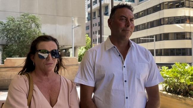 Jarred McGregor’s parents Rachel and Andrew at Downing Centre on Friday after the sentencing of Joshua Wright. Picture: Ashleigh Tullis