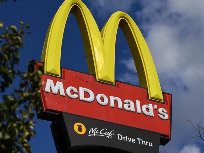 Signage of the Fawkner McDonald's is seen in Melbourne, Thursday, May, 14, 2020. A total of eight coronavirus cases have been linked to the Fawkner McDonald's fast food outlet. (AAP Image/James Ross) NO ARCHIVING