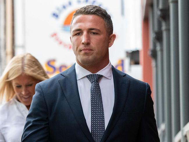 SYDNEY, AUSTRALIA - NewsWire Photos FEBRUARY, 5, 2021: Former NRL star Sam Burgess arrives at Moss Vale court, NSW. The judgment is due today in the AVO hearing between Sam Burgess and his father in law Mitch Hooke over a confrontation at Hooke's southern highlands property. Picture: NCA NewsWire/Bianca De Marchi