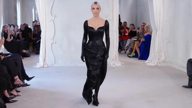 Kim Kardashian walking for Balenciaga at Paris Couture Fashion Week 2022.