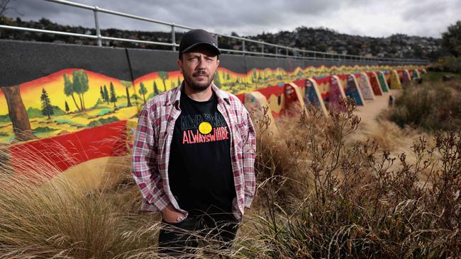 Aboriginal artist and playwright Nathan Maynard, whose show Hide the Dog is currently touring Australia. Picture: Peter Mathew