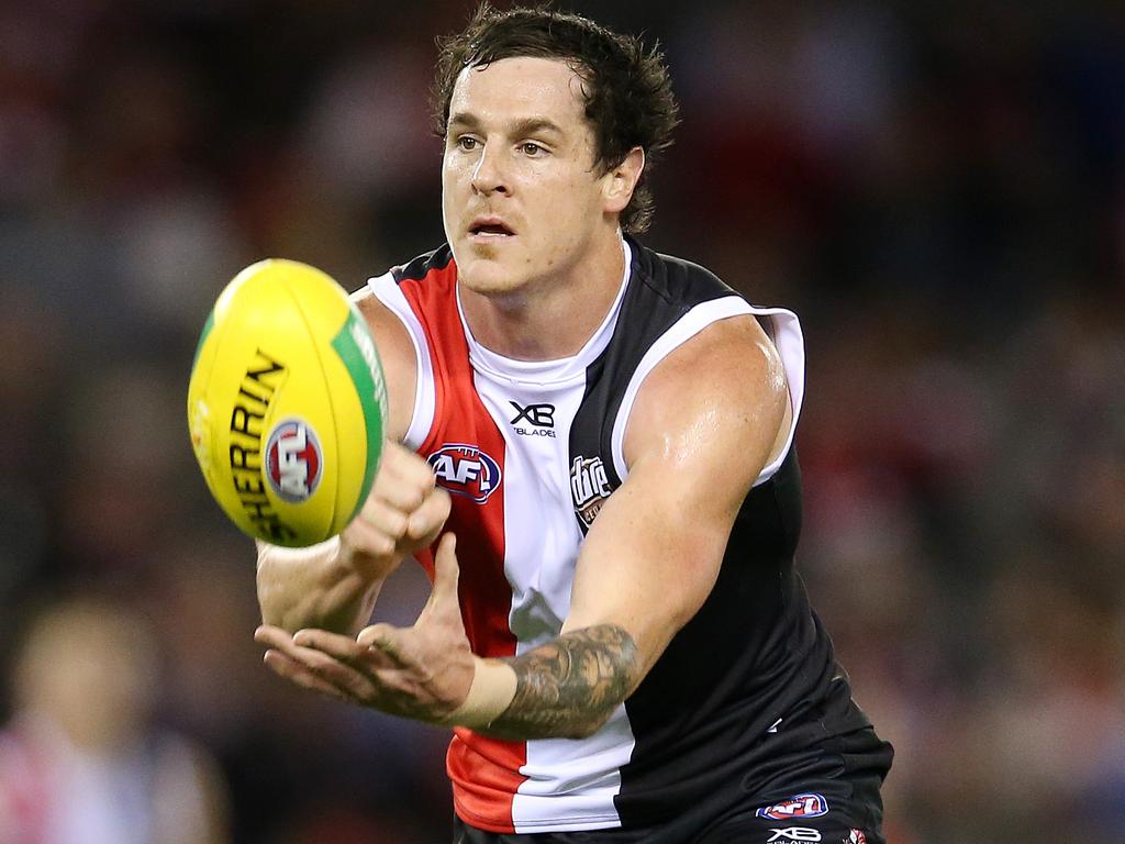 AFL Round 7. 06/05/2018. St Kilda v Melbourne at Etihad Stadium.  St Kilda's Jake Carlisle   . Pic: Michael Klein