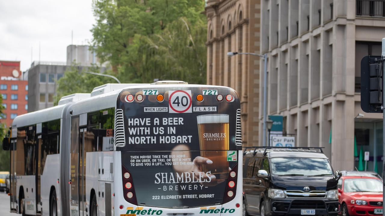 A Metro bus on Macquarie Street in Hobart on Tuesday 19th November 2024. Picture: Linda Higginson