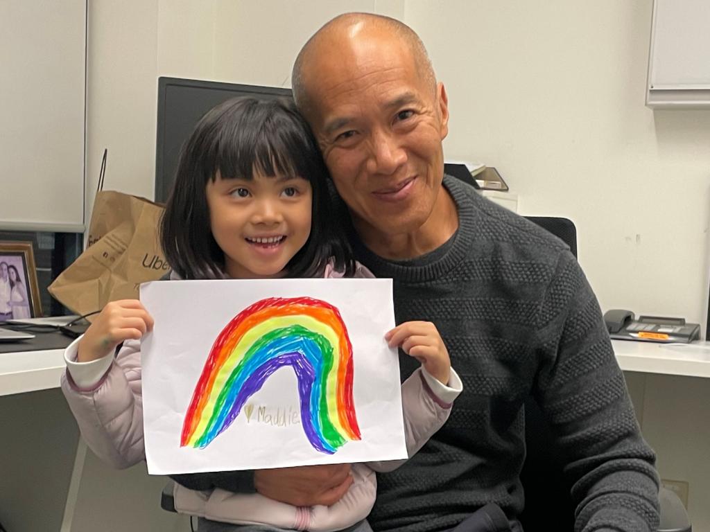 Madeline Suy with her lifesaving surgeon Charlie Teo.