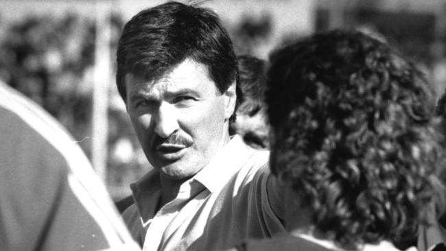 Mick Malthouse in his early coaching days at the Bulldogs.