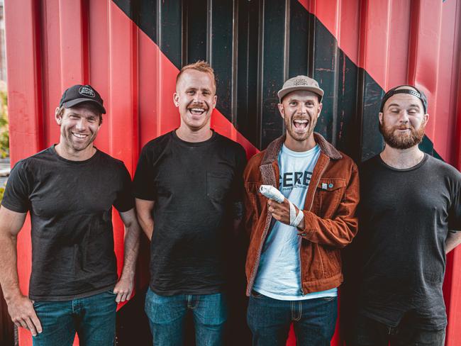 Hobart punk band Luca Brasi, from left, Danny Flood, Tyler Richardson, Patrick Marshall and Thomas Busby. Picture: Supplied