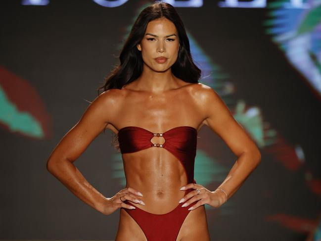 MIAMI BEACH, FLORIDA - MAY 30: A model walks the runway for the Oh Polly Summer 2025 show during Paraiso Miami Swim Week at The Paraiso Tent on May 30, 2025 in Miami Beach, Florida.  (Photo by Frazer Harrison/Getty Images for Oh Polly)