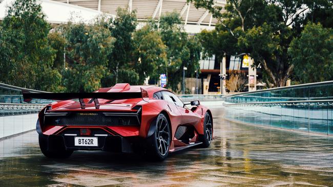 Adelaide’s most expensive car on Adelaide’s most expensive footbridge. Picture: DAVID KARADUMAN, EPIC IMAGES